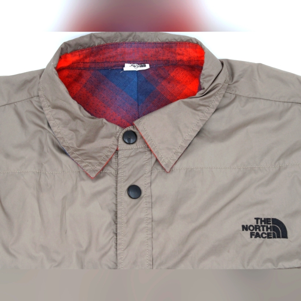 Men’s North Face Reversible Jacket – Size M – Tan/Red Plaid - Picture 5 of 11